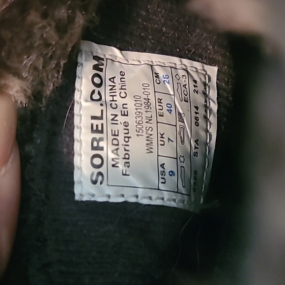 Sorel Joan Of Arctic Deep Gray Leather Suede Faux Fur Wedge Heel Ankle Boots 9 - Picture 9 of 12